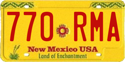 NM license plate 770RMA