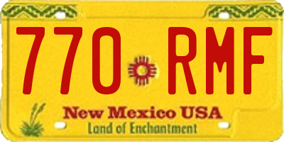 NM license plate 770RMF