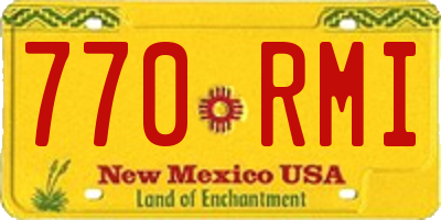 NM license plate 770RMI