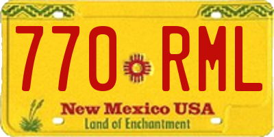 NM license plate 770RML