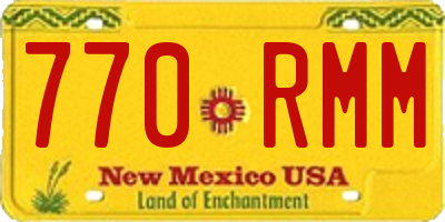 NM license plate 770RMM
