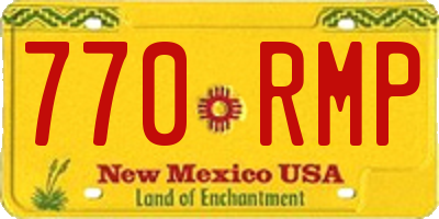 NM license plate 770RMP