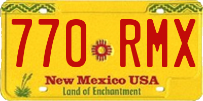 NM license plate 770RMX