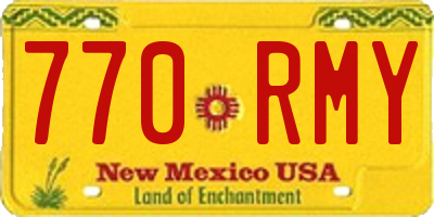 NM license plate 770RMY