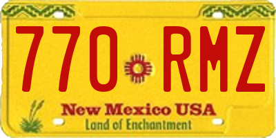 NM license plate 770RMZ