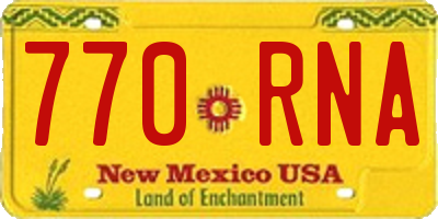 NM license plate 770RNA
