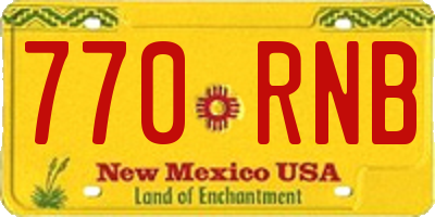 NM license plate 770RNB