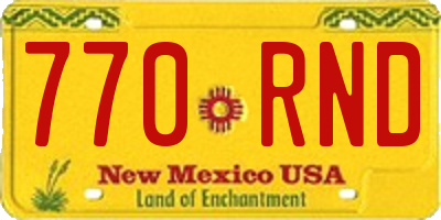 NM license plate 770RND