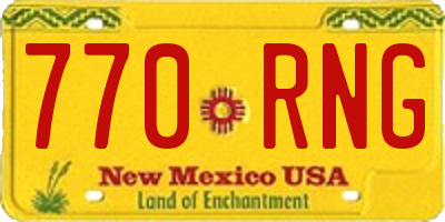 NM license plate 770RNG