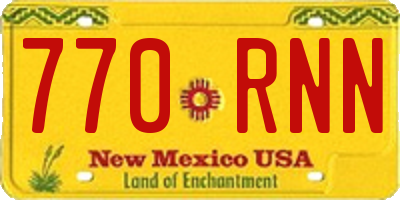 NM license plate 770RNN