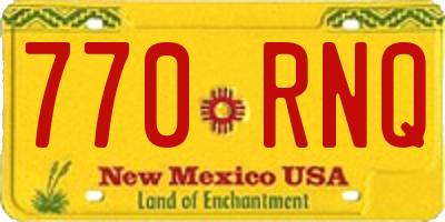 NM license plate 770RNQ