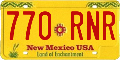 NM license plate 770RNR