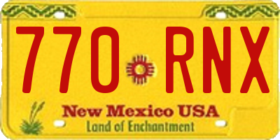 NM license plate 770RNX