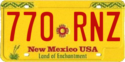 NM license plate 770RNZ