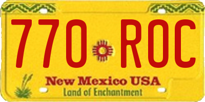 NM license plate 770ROC