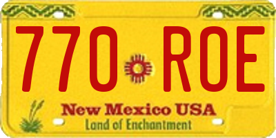 NM license plate 770ROE