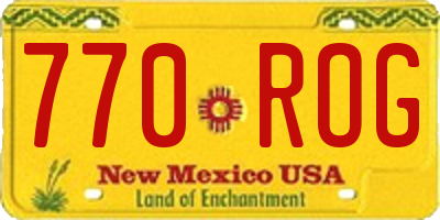 NM license plate 770ROG