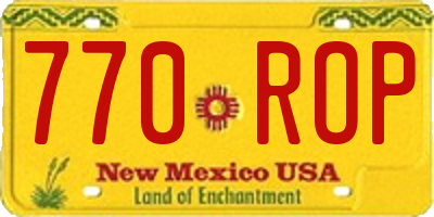 NM license plate 770ROP