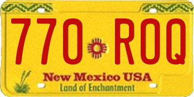 NM license plate 770ROQ