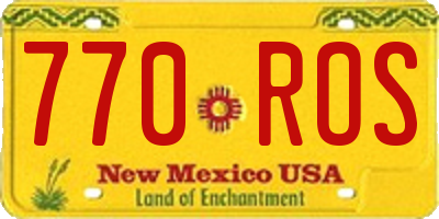 NM license plate 770ROS