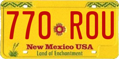 NM license plate 770ROU