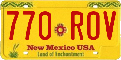 NM license plate 770ROV