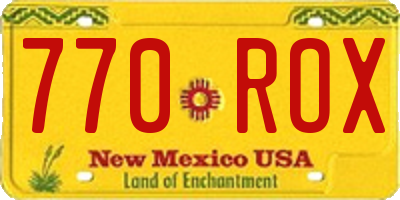 NM license plate 770ROX
