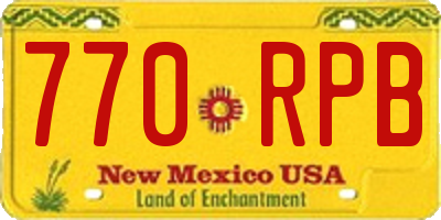 NM license plate 770RPB