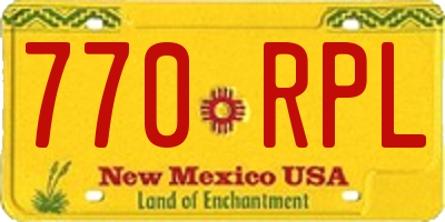 NM license plate 770RPL