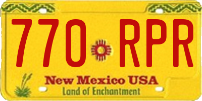NM license plate 770RPR
