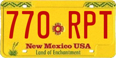 NM license plate 770RPT