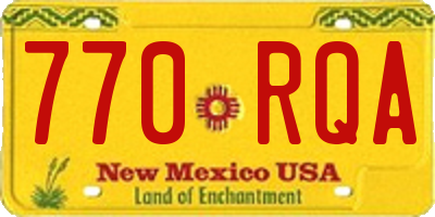 NM license plate 770RQA