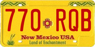 NM license plate 770RQB