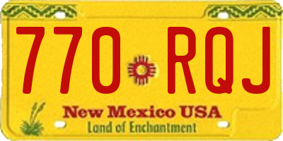 NM license plate 770RQJ