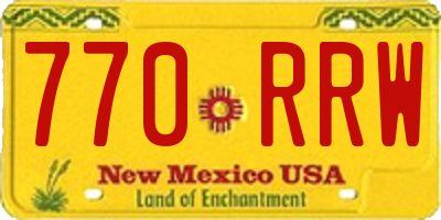 NM license plate 770RRW