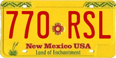 NM license plate 770RSL