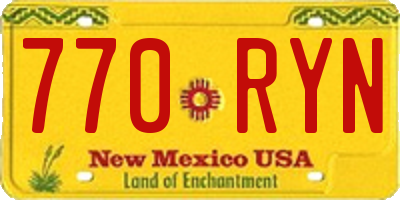 NM license plate 770RYN