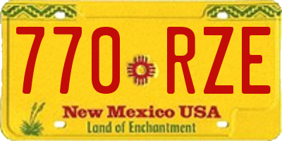 NM license plate 770RZE