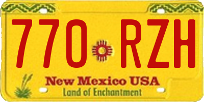 NM license plate 770RZH