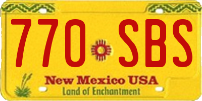 NM license plate 770SBS