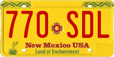 NM license plate 770SDL