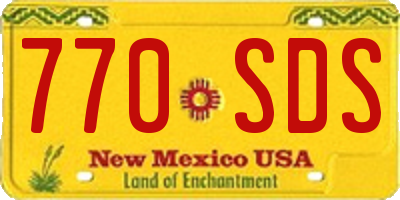NM license plate 770SDS
