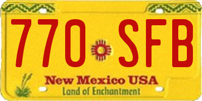 NM license plate 770SFB