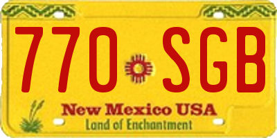 NM license plate 770SGB