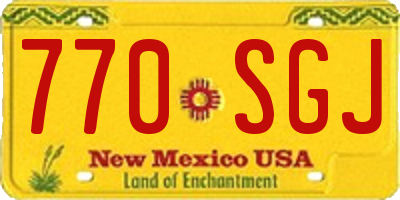 NM license plate 770SGJ