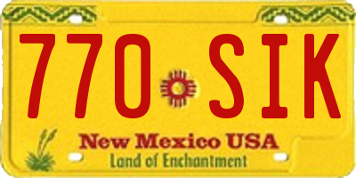 NM license plate 770SIK