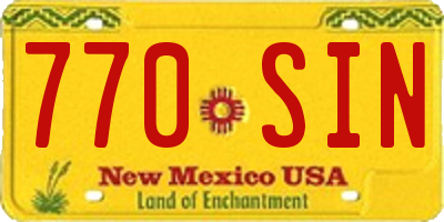 NM license plate 770SIN