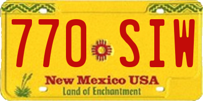 NM license plate 770SIW