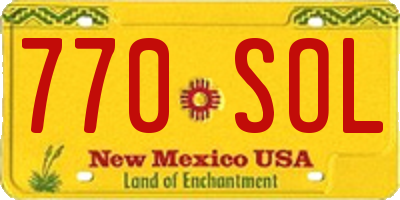 NM license plate 770SOL