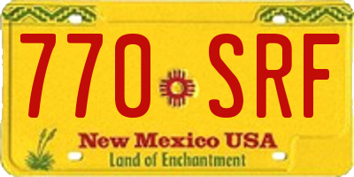 NM license plate 770SRF
